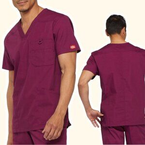NWT DICKIES EDS Signature Men's V-Neck Solid Scrub Top Sz Large